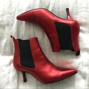 ANINE BING Stevie Boot in red metallic